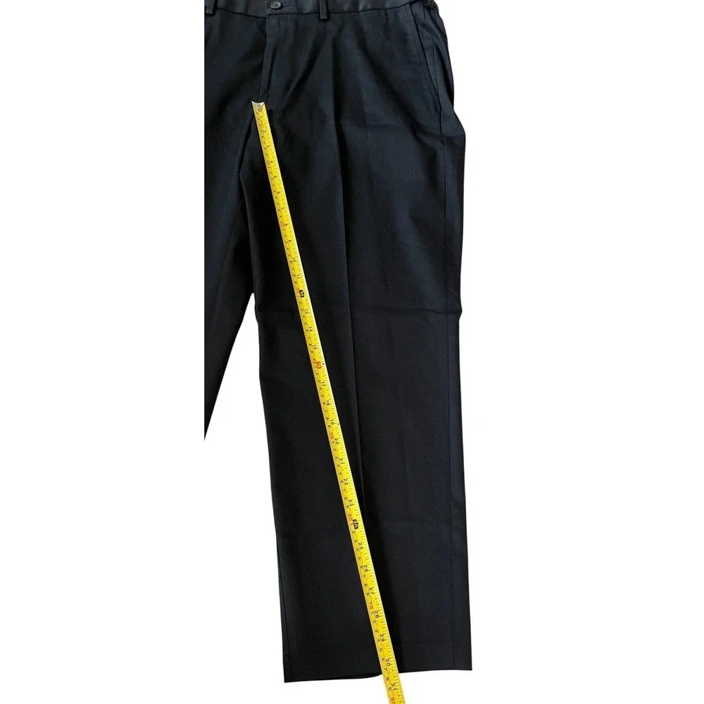 NEW! Haggar Premium No Iron Khaki‎ Mens 40x29 Black Classic Fit Stretch Pants